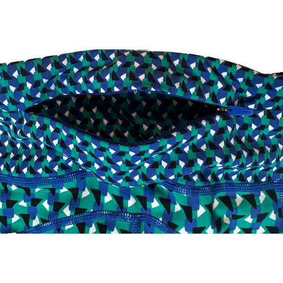 Sweaty Betty 7/8 Length Power Blue & Green Geometric Print Leggings Size 10 - Picture 7 of 11